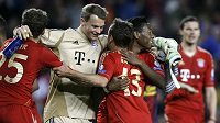 Fotbalisté mnichovského Bayernu se radují z postupu do finále Ligy mistrů. 