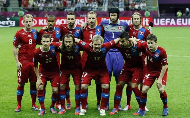 Český národní tým před čtvtfinálovým utkáním ME 2012 s Portugalskem