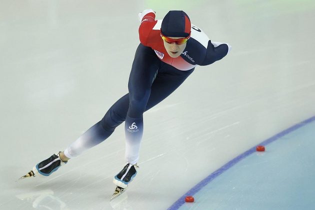 Martina Sáblíková během olympijského závodu na 5000 metrů.