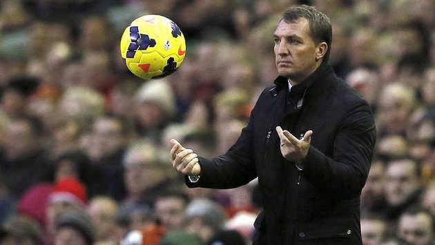 Kouč fotbalistů Liverpoolu Brendan Rodgers. 