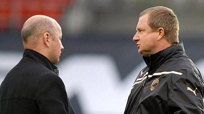 Trenér Plzně Pavel Vrba (vpravo) má jasno. 