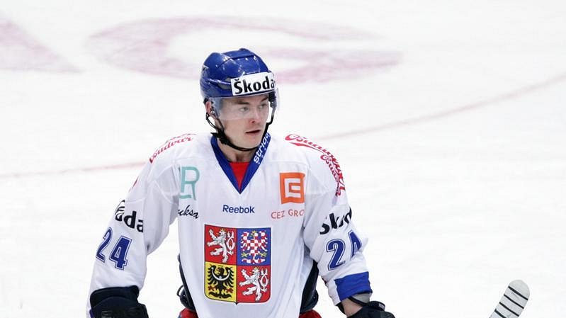 Jiří Hudler v dresu národního týmu v utkání proti Finsku