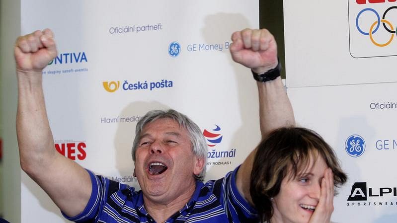 Trenér Petr Novák a Martina Sáblíková