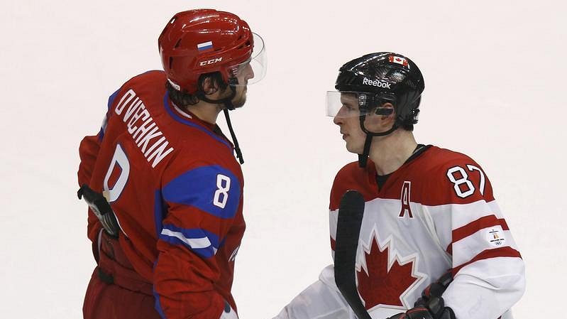Největší hokejové hvězdy současnosti: Alexander Ovečkin (vlevo) a Sidney Crosby