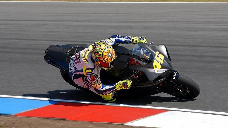 Valentino Rossi při testu v Brně.