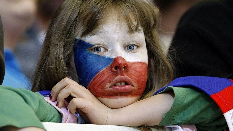 Fanynka českého hokejového týmu
