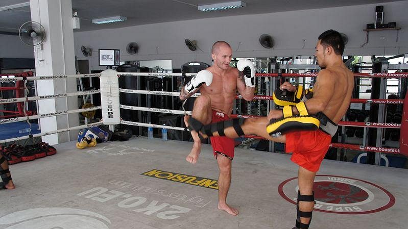 Michal Hamršmíd při tréninku v Thajsku.