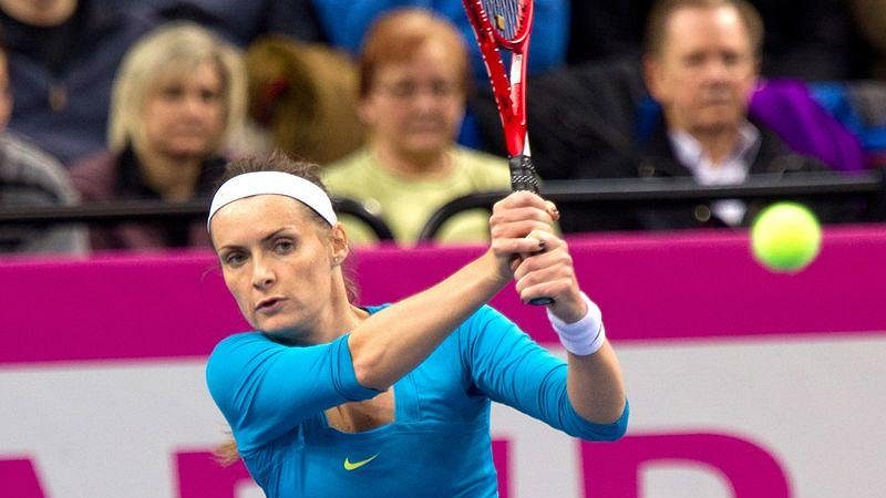 Iveta Benešová při dvouhře s Němkou Sabine Lisickou.