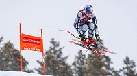 Ester Ledecká na trati tréninku v Lake Louise. Ester Ledecká na trati tréninku v Lake Louise.
