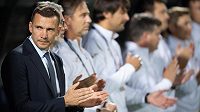 Trenér Ukrajiny Andrej Ševčenko během utkání Ligy národů v Uherském Hradišti. Trenér Ukrajiny Andrej Ševčenko během utkání Ligy národů v Uherském Hradišti.