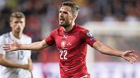 Český obránce Filip Novák během utkání s Německem. Český obránce Filip Novák během utkání s Německem.