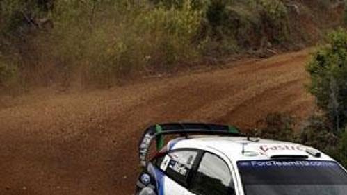 Estonec Märtin s Fordem Focus na trati Australské rallye.