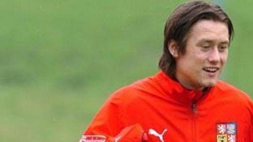 Tomáš Rosický při tréninku české fotbalové reprezentace v Seefeldu.