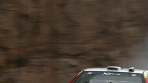 Třetí etapu Katalánské rallye poznamenal déšť. Na snímku citroën Sébastiena Loeba.