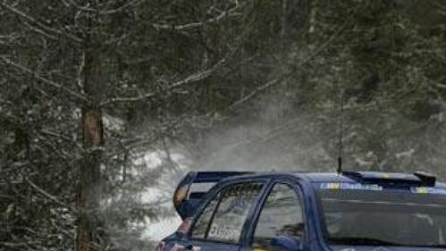 Mattias Ekström za volantem vozu Škoda Fabia WRC na trati Dan Anderssons Minne Rally.