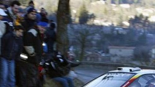 Belgičan Francois Duval na trati Rallye Monte Carlo 2005.