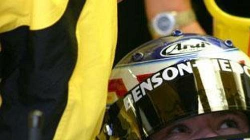 Jarek Janiš v boxech ve španělském Jerezu při testech ve stáji formule 1 Jordan.
