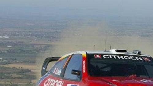Sebastien Loeb s citroënem na trati Mexické rallye.
