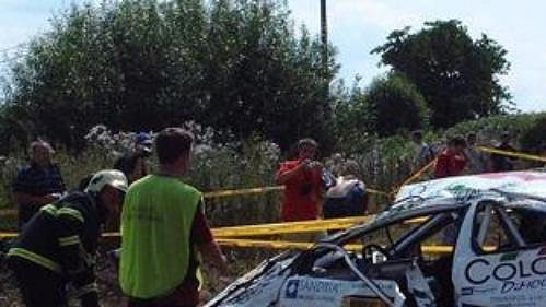Poničený vůz Honda Civic Type R posádky Koukola-Kouřil.