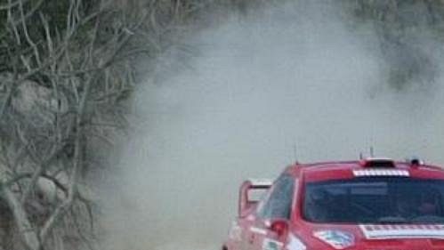 Marcus Grönholm s peugeotem na trati Mexické rallye.