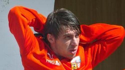 Zdeněk Grygera při tréninku české fotbalové reprezentace v Seefeldu.