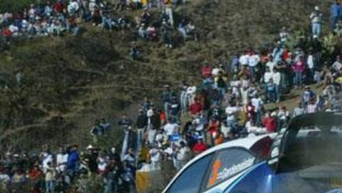 Toni Gardermeister s fordem na trati Mexické rallye.