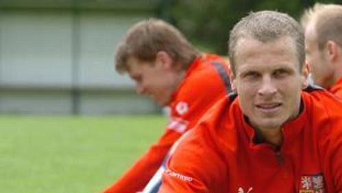 David Rozehnal při tréninku české fotbalové reprezentace v Seefeldu.