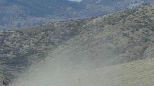 Harri Rovanpera s mitsubishi na trati Mexické rallye.