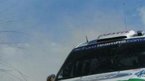 Toni Gardermeister s fordem na trati Mexické rallye.