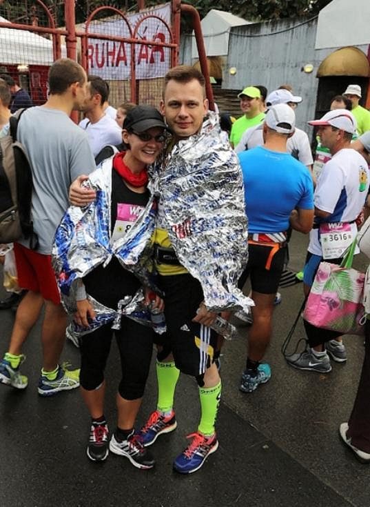 Společně v cíli maratonu v Budapešti.