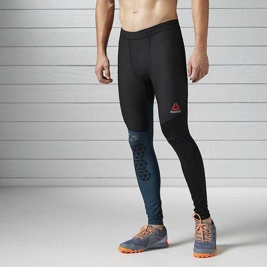 Běžecké kompresní legíny Reebok Spartan Stealth: Pohled zpředu.