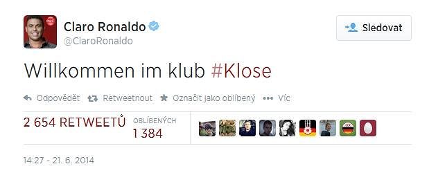 Ronaldův vzkaz pro Kloseho