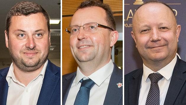 Kandiáti na předsedu FAČR. Zleva Libor Duba, Martin Malík a Petr Fousek.