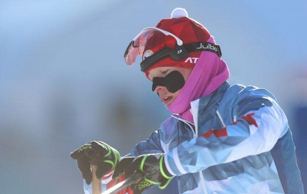 Veronika Vítková používá proti zimě, která v Pchjongčchangu panuje, ochranné tejpy.