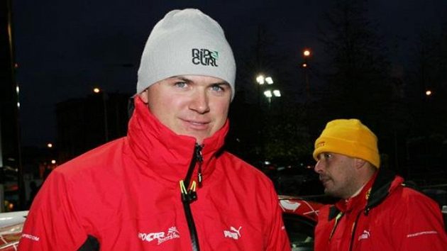 Martin Prokop (vlevo) a navigátor Jan Tománek při Britské rallye.