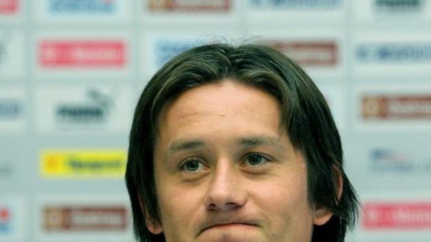 Tomáš Rosický na srazu české fotbalové reprezentace před kvalifikačním utkáním se Slovenskem.