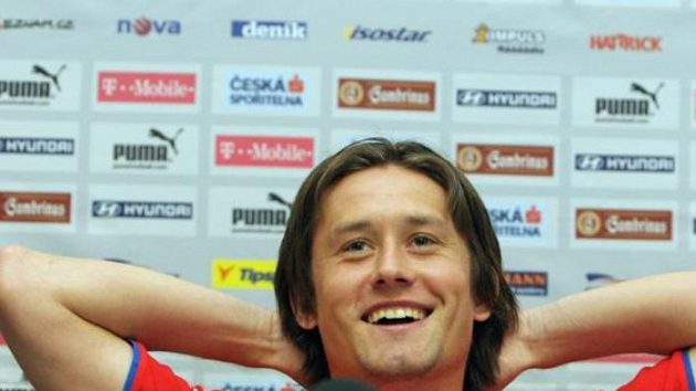 Tomáš Rosický na srazu české fotbalové reprezentace před kvalifikačním utkáním se Slovenskem.