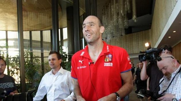 Jan Koller na srazu české fotbalové reprezentace před kvalifikačním utkáním se Slovenskem.