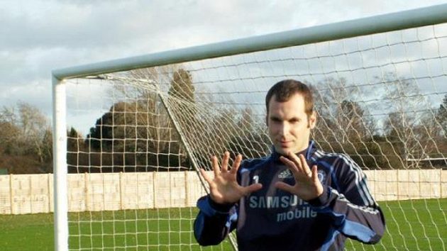 Petr Čech v tréninkovém centru Chelsea