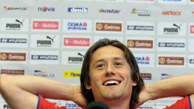 Tomáš Rosický na srazu české fotbalové reprezentace před kvalifikačním utkáním se Slovenskem.