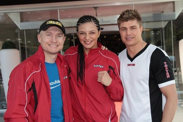 Lukáš Konečný, Christina Hammerová a trenér Dirk Dzemski v Brně.