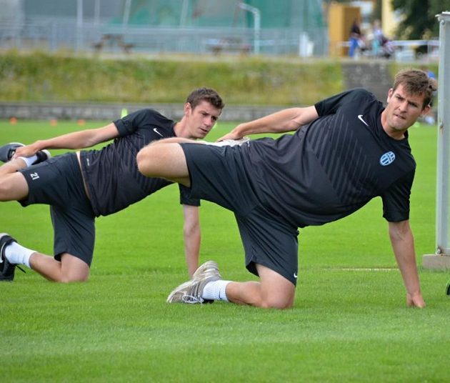 Jakub Navrátil na prvním tréninku s Mladou Boleslaví.