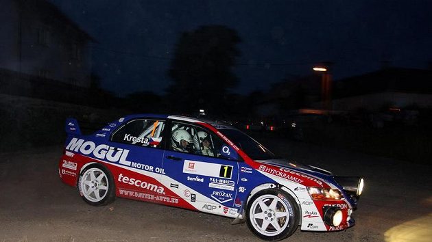 Roman Kresta na trati Horácké rallye.