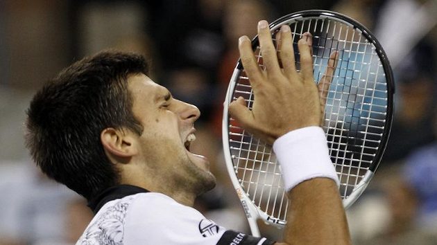 Srbský tenista Novak Djokovič během finále US Open proti Rafaelu Nadalovi