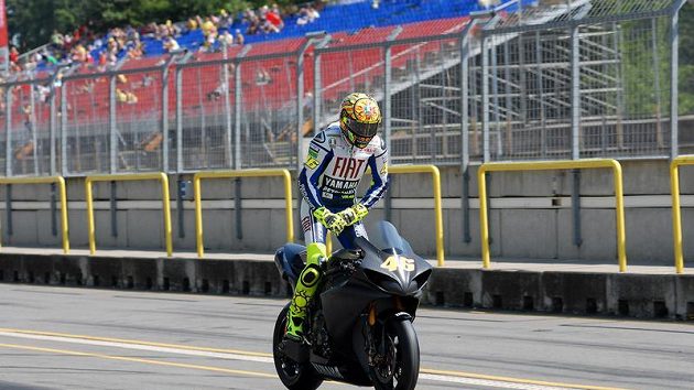 Valentino Rossi při testu v Brně.
