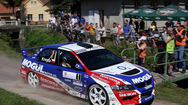 Roman Kresta na trati Horácké rallye.