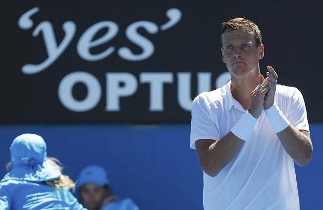 Český tenista Tomáš Berdych se raduje z postupu do druhého kola Australian Open.