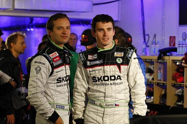 Juho Hänninen a Jan Kopecký (vpravo) během Race of Champions 2011.