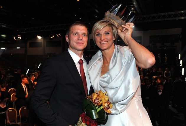 Barbora Špotáková, vítězska ankety Sportovec roku 2012, a její přítel Lukáš Novotný.