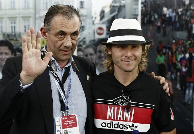 Pavel Nedvěd a Carlo Capalbo, předseda organizačního výboru Volkswagen Maratónu Praha.